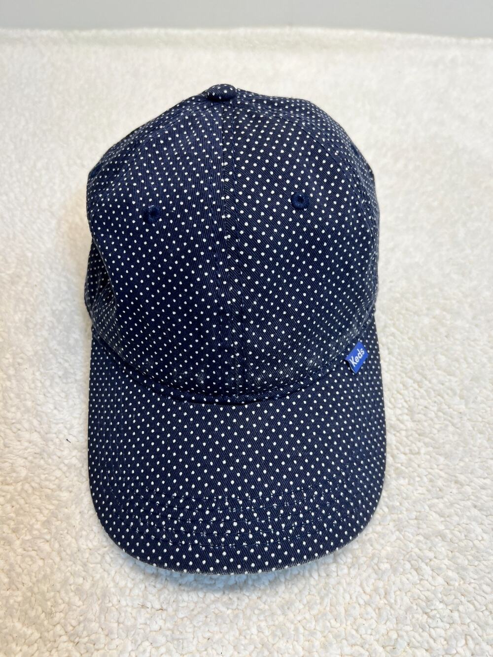 Keds Womens Cap Polka Dot Baseball Hat Blue White Adjustable